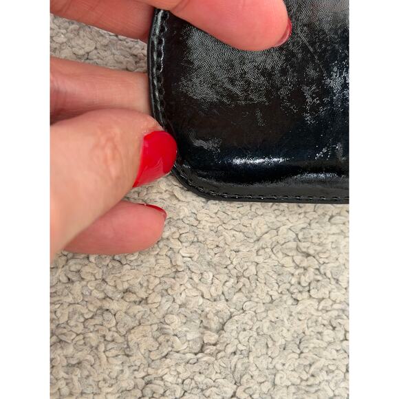 Vintage 90's Ann Taylor black patent leather wide belt w/silver-tone buckle sz S - Picture 6 of 6